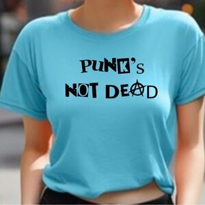Punk’s not dead graphic adult tee shirt